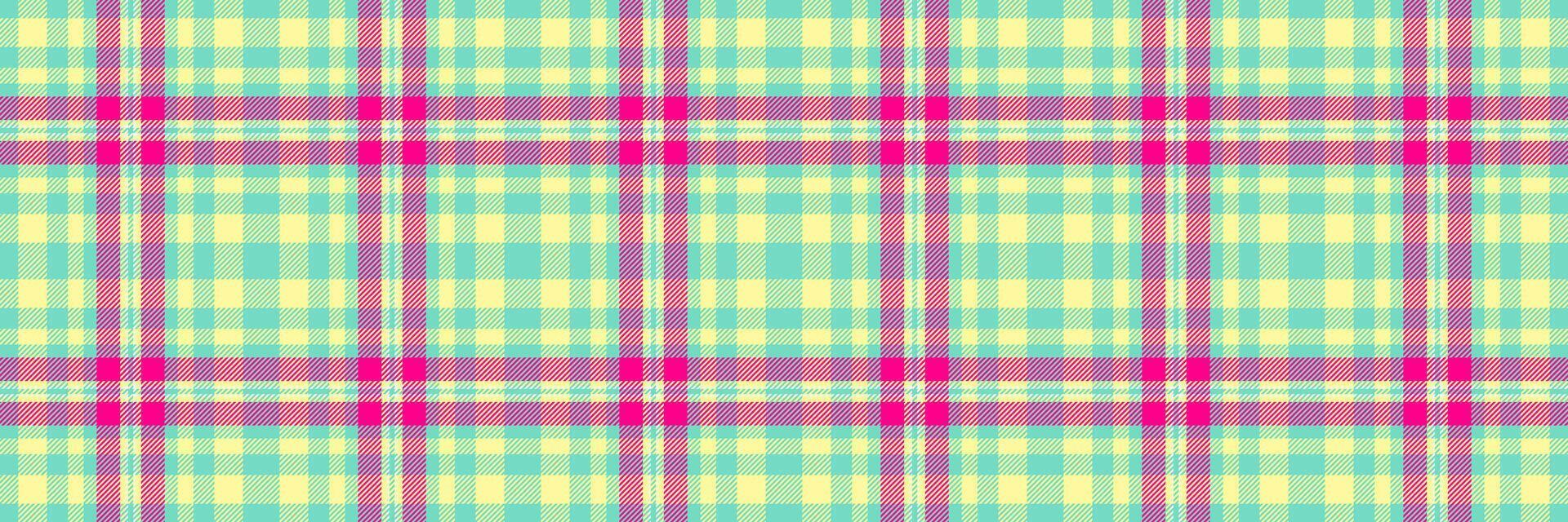 Magazine fabric background, tough pattern tartan textile. Club texture check plaid seamless in teal and yellow colors. vector