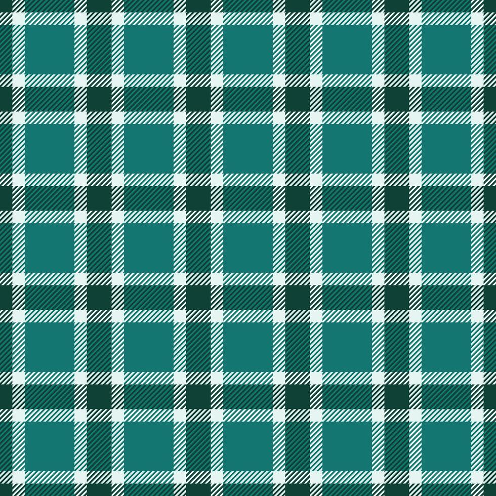 Decor tartan background fabric, sexy check textile . Tough seamless plaid texture pattern in teal and white colors. vector