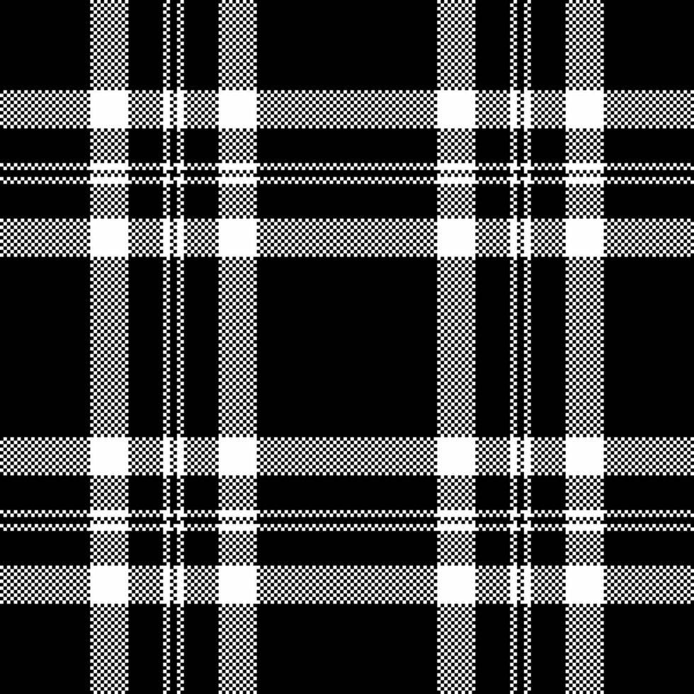 Infinity tartan background, lady check plaid pattern. Upscale textile fabric texture seamless in black and white colors. vector
