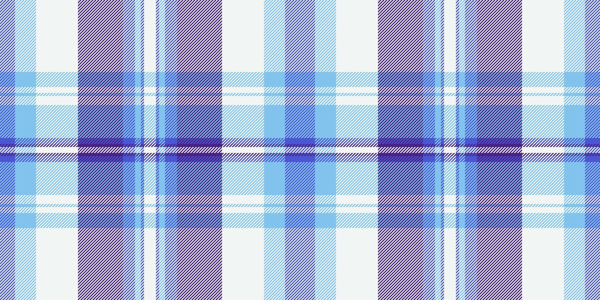 Real fabric seamless tartan, performance texture background textile. Brand plaid pattern check in white and cyan colors. vector
