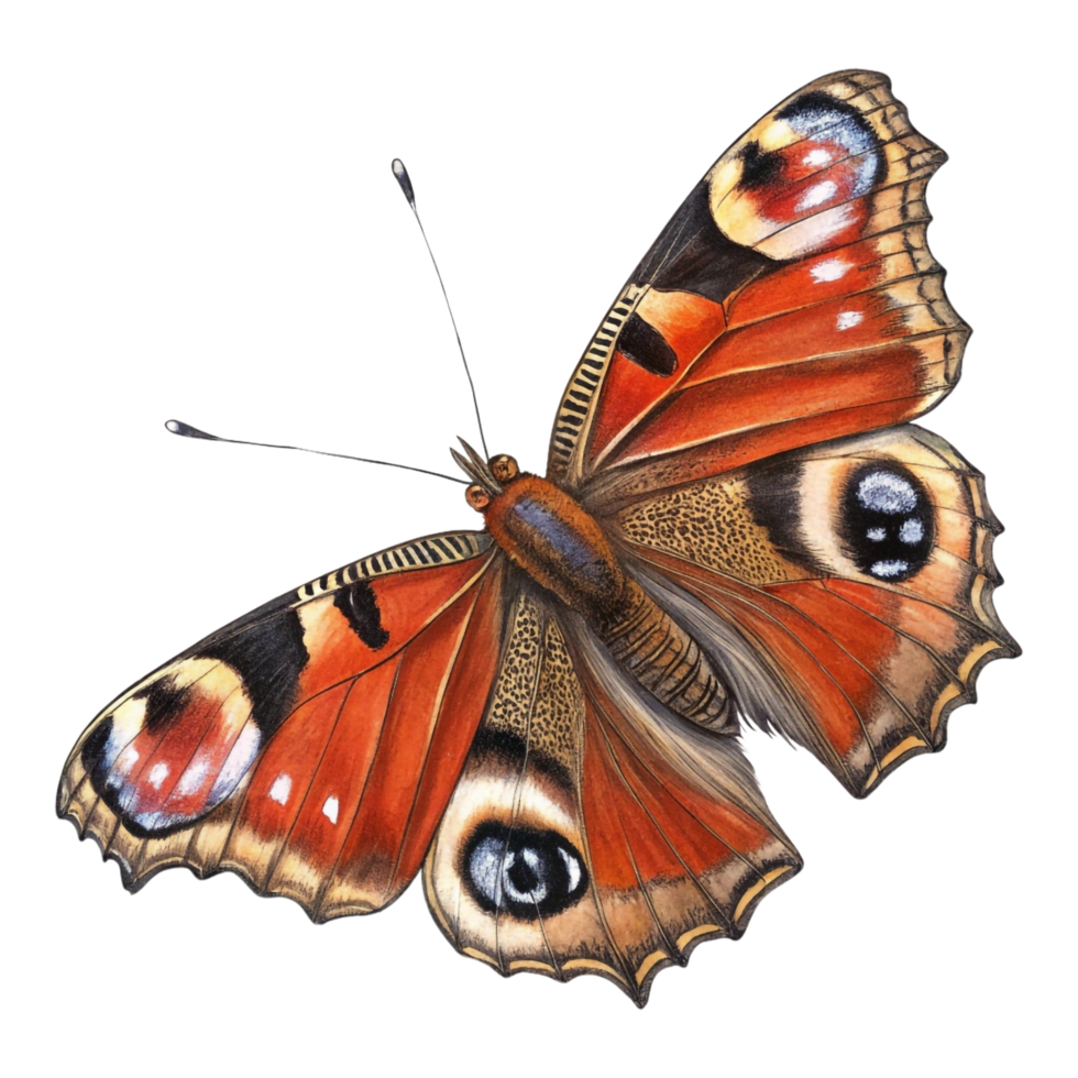Colorful butterfly on transparent background png