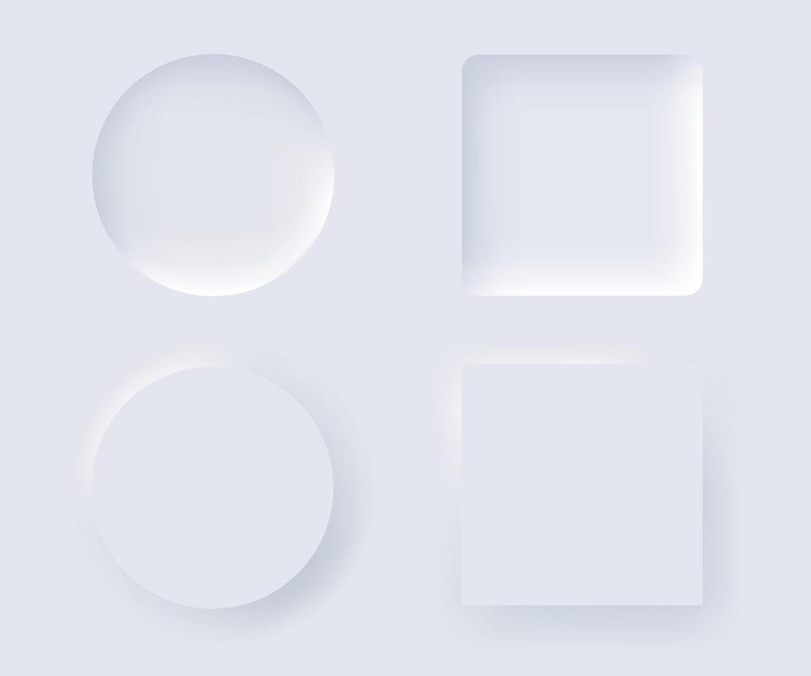 Neumorphism design element set. Trendy interface for applications. vector