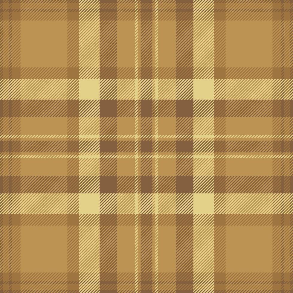 Yard tartan textile check, straight plaid texture pattern. Manufacturing fabric background seamless in orange and amber colors. vector