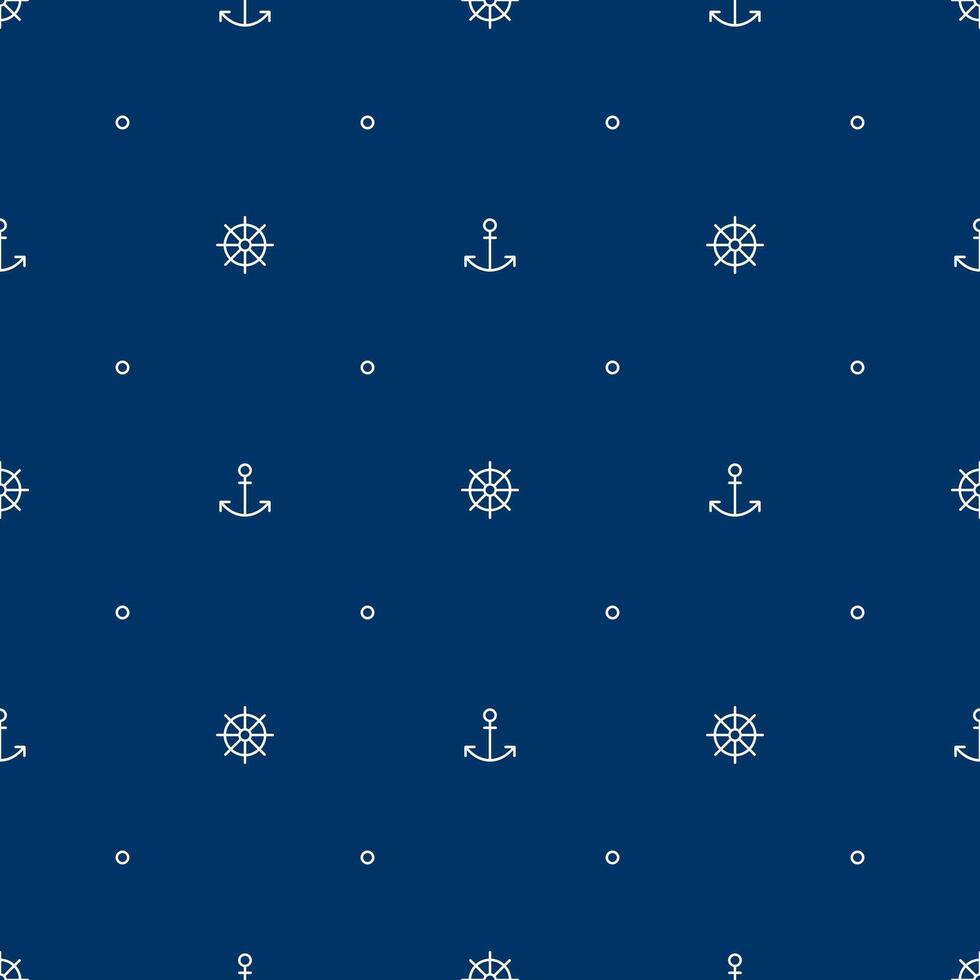 Ocean seamless pattern for print fabric or paper. Blue sea background. vector