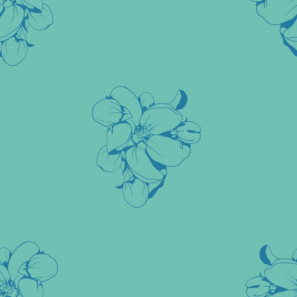 Hand drawn floral pattern design. Flower drawing simple ornament. vector