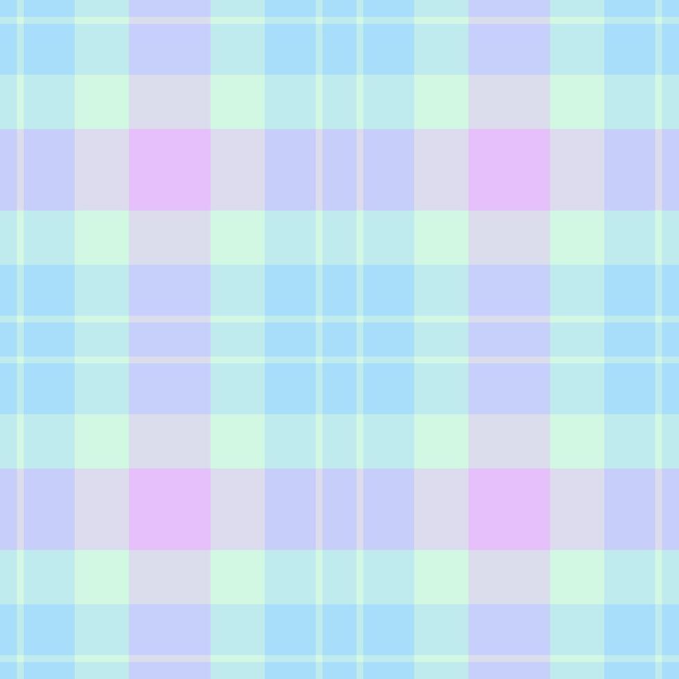 Old plaid tartan texture, japan background seamless. Customizable textile check pattern fabric in light and cyan colors. vector