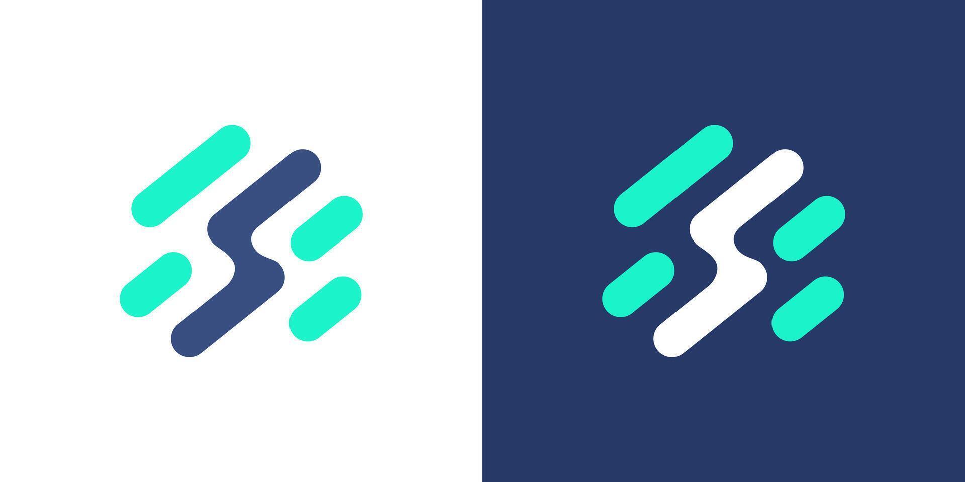 S tech icon logo line modern business design isolated vector