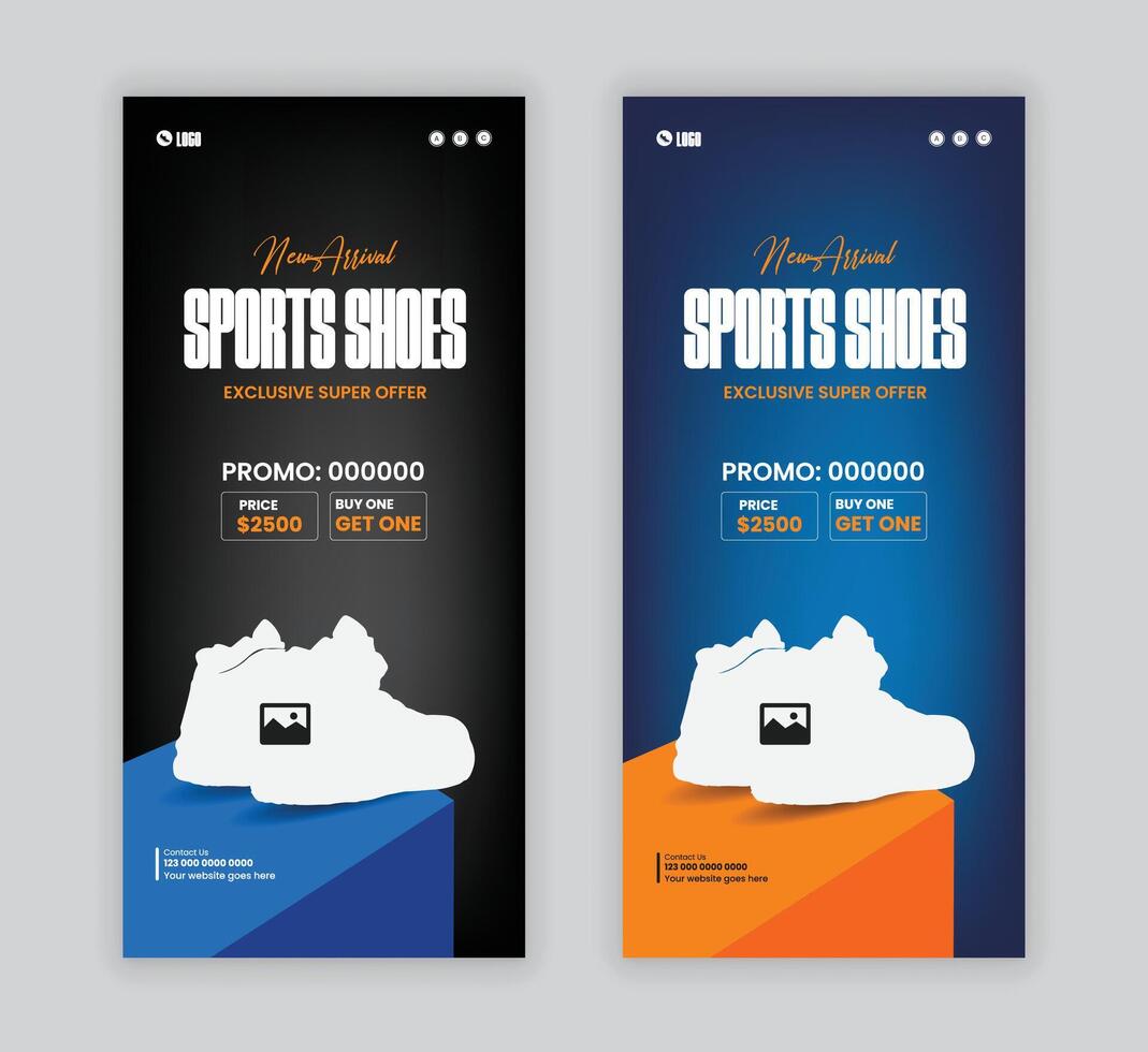 Exclusive sports shoe dl flyer design template vector