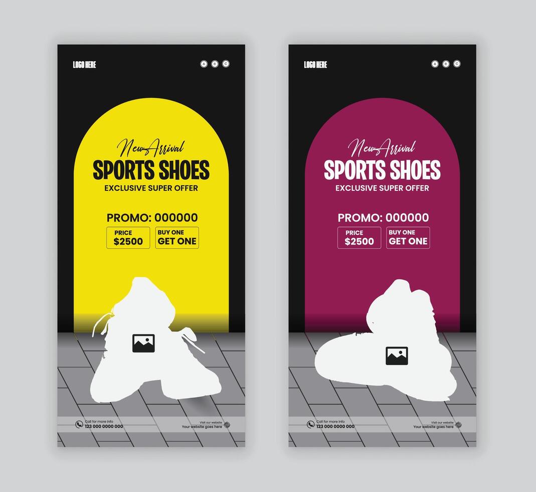 Rack card design for an exclusive collection shoe sale template vector