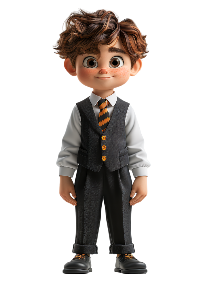 3d school children characters, generate ai png