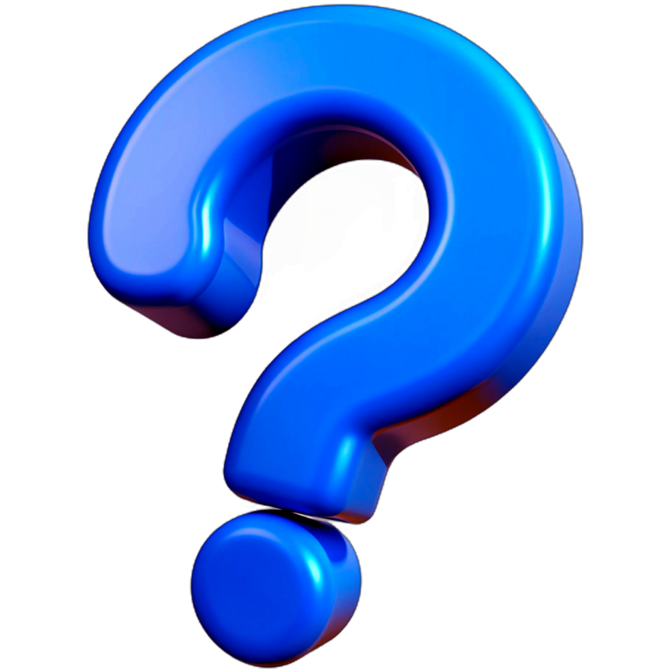 3d Question mark blue color transparent png