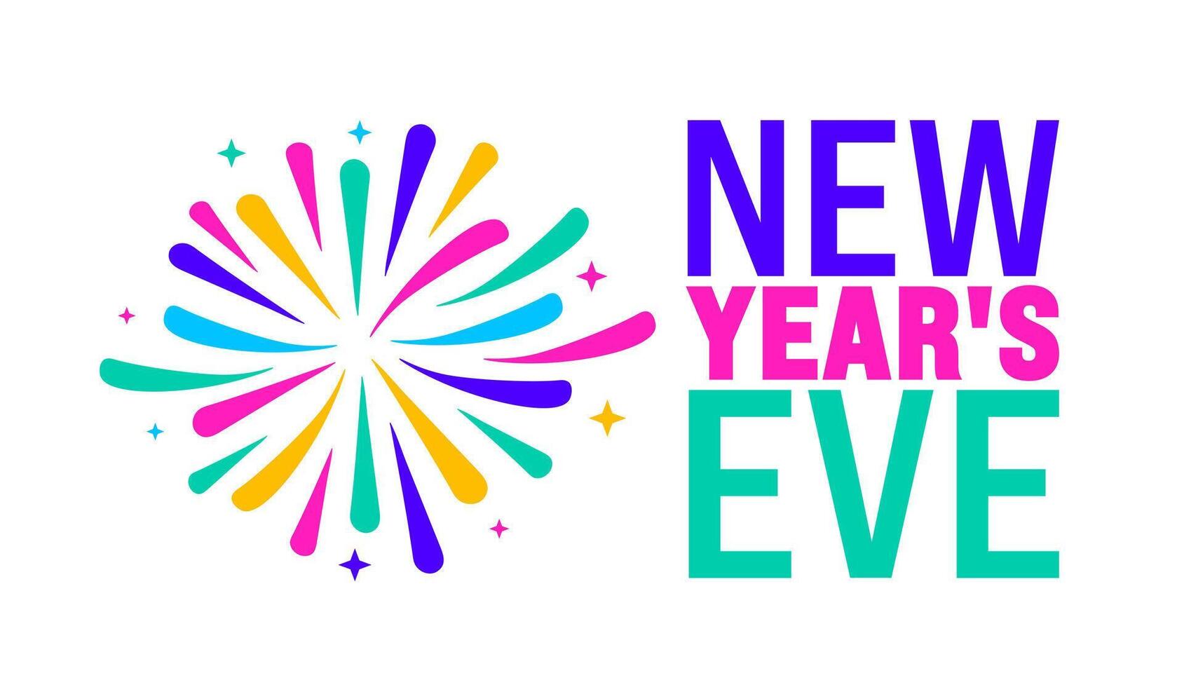 New Year's Eve background, banner or poster design template. observed every year in December. Holiday concept. Use to any Template, card, poster, placard, template. vector