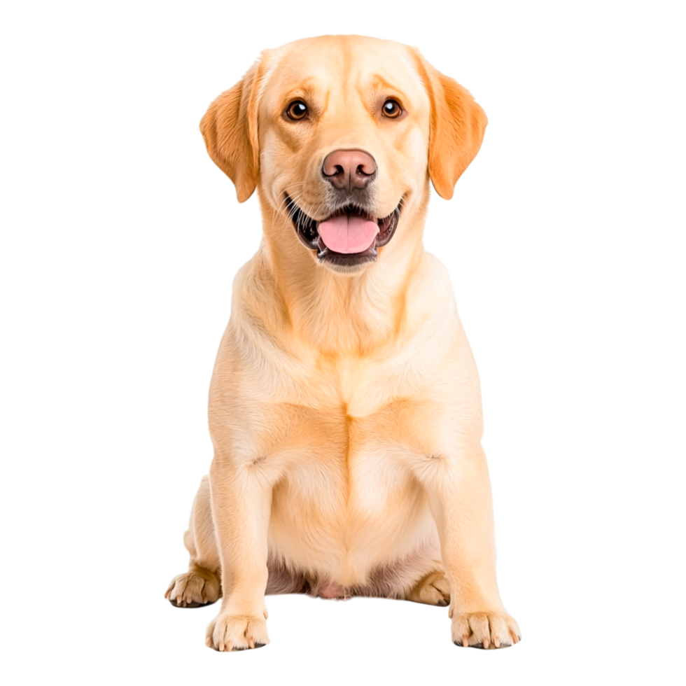 Happy Labrador Retriever Sitting and Smiling png