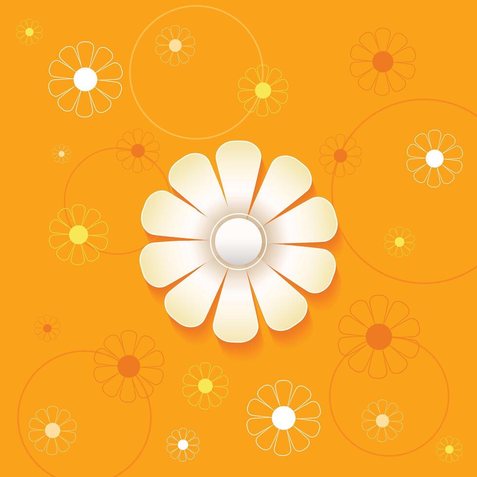 Paper flowers, pattern, texture Background vector