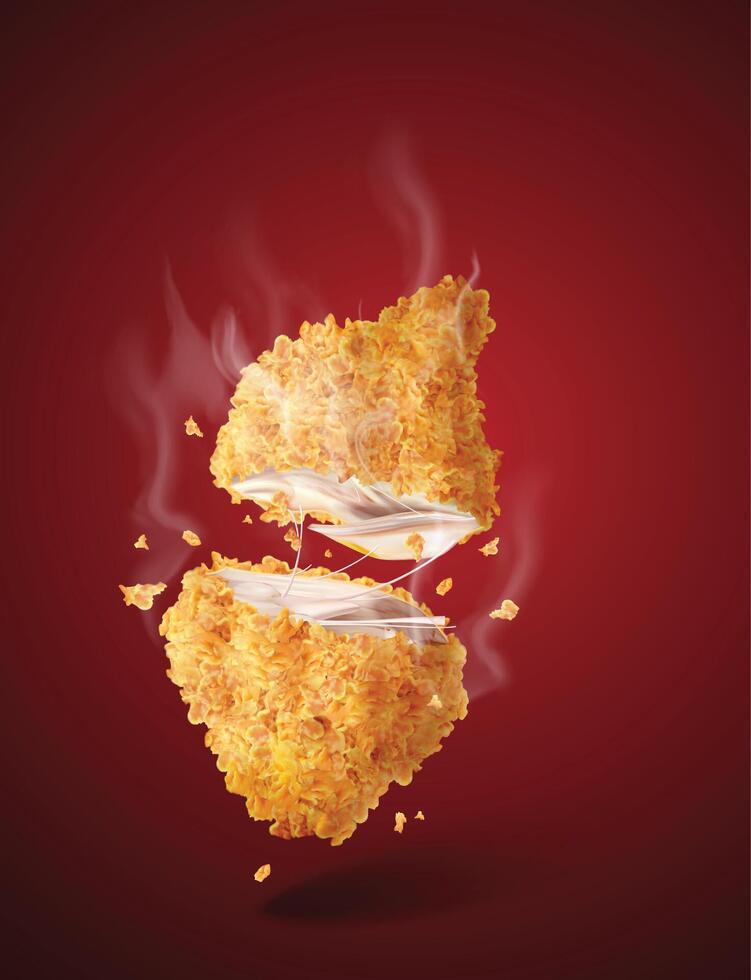 Chicken crunchy fried with Background vector