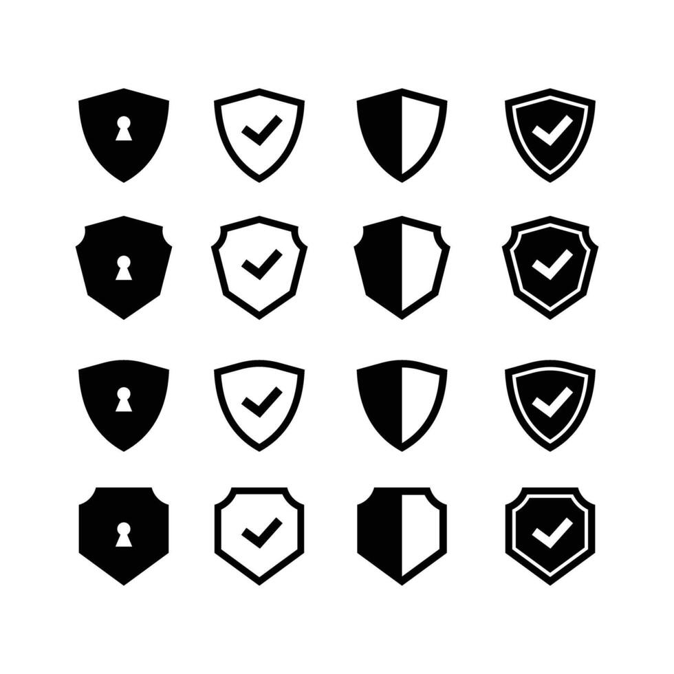 security shield guard logo icons vector