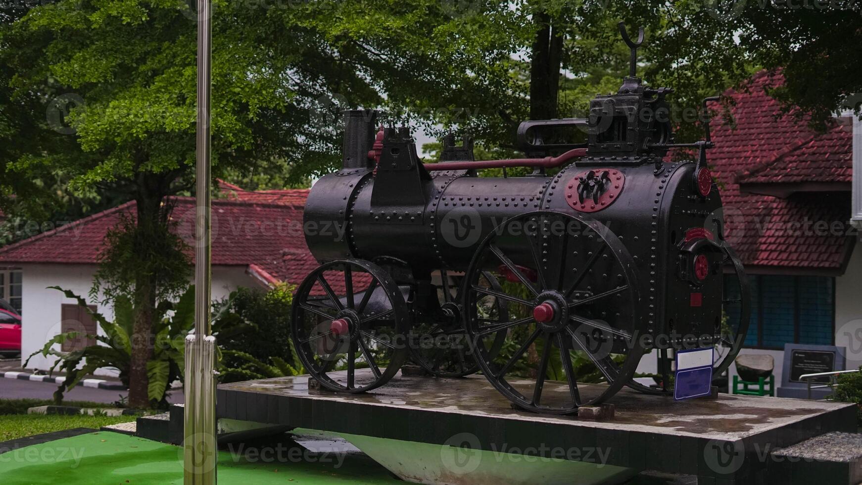 Locomotive used for transporting tin mining products left by the Dutch in Indonesia photo