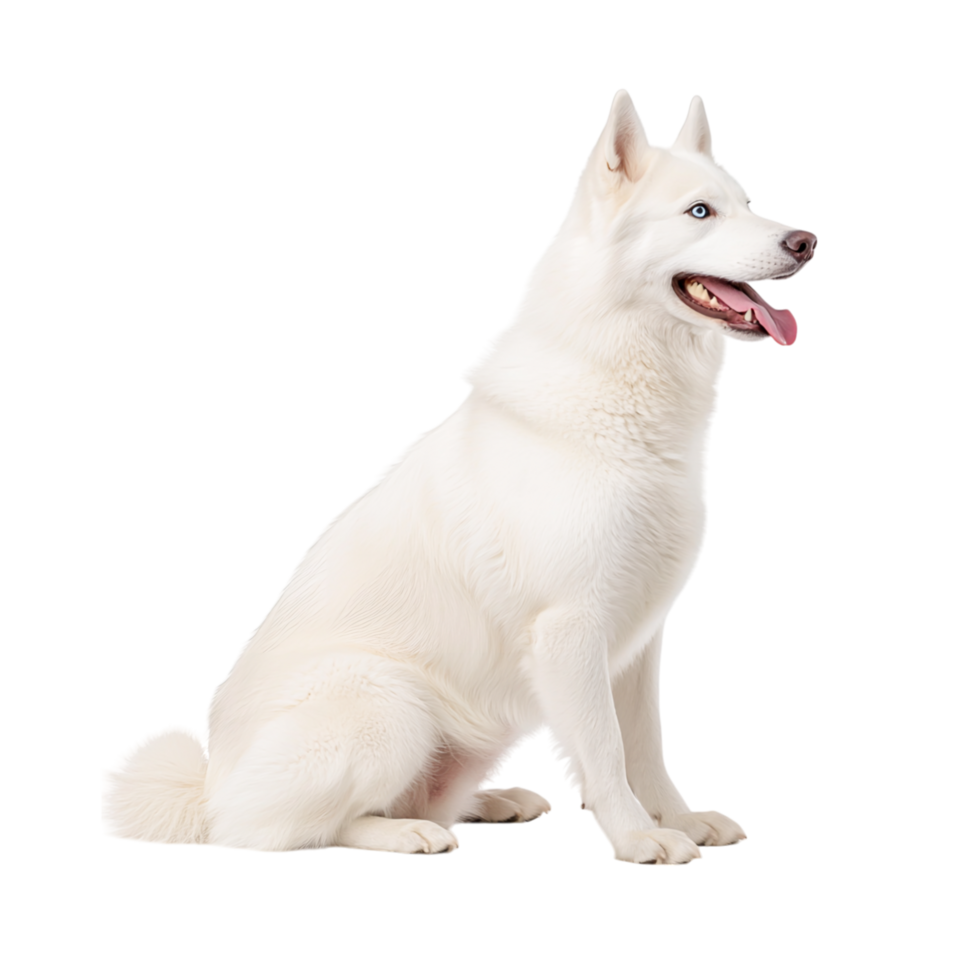 White Dog Sitting Gracefully in Studio Setting png