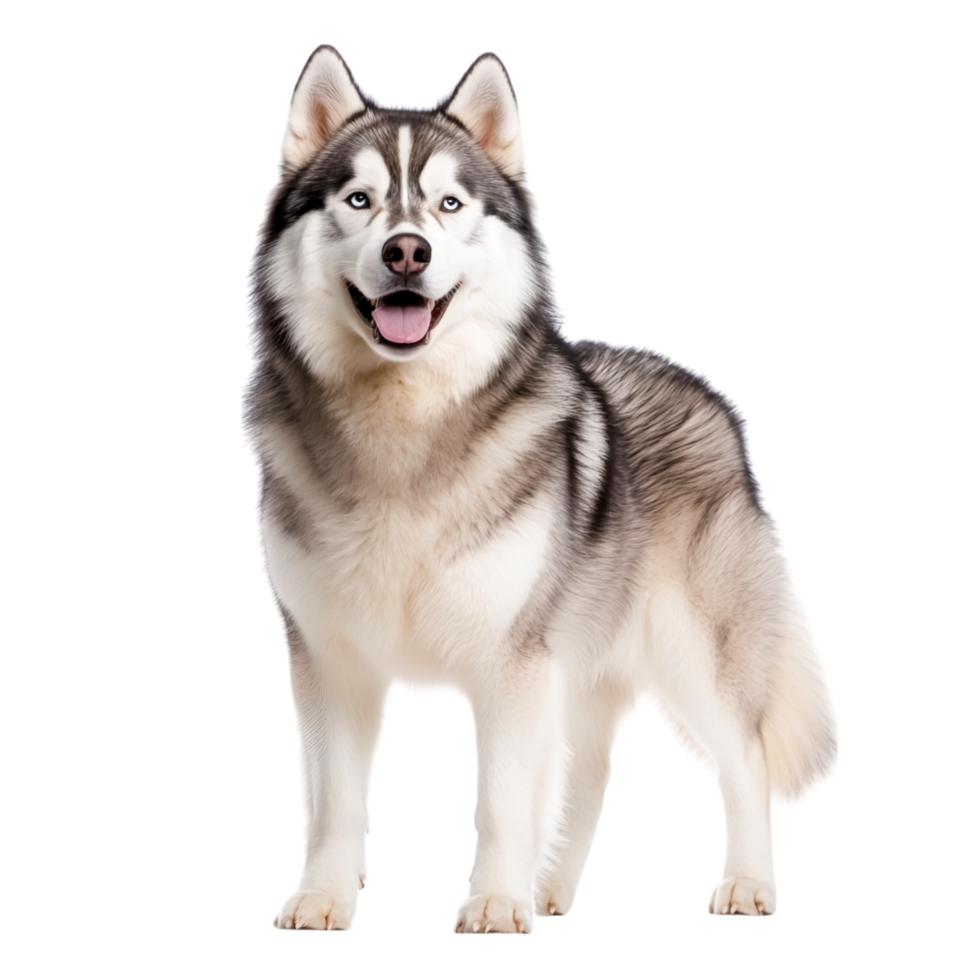 Happy Siberian Husky with Fluffy Coat png