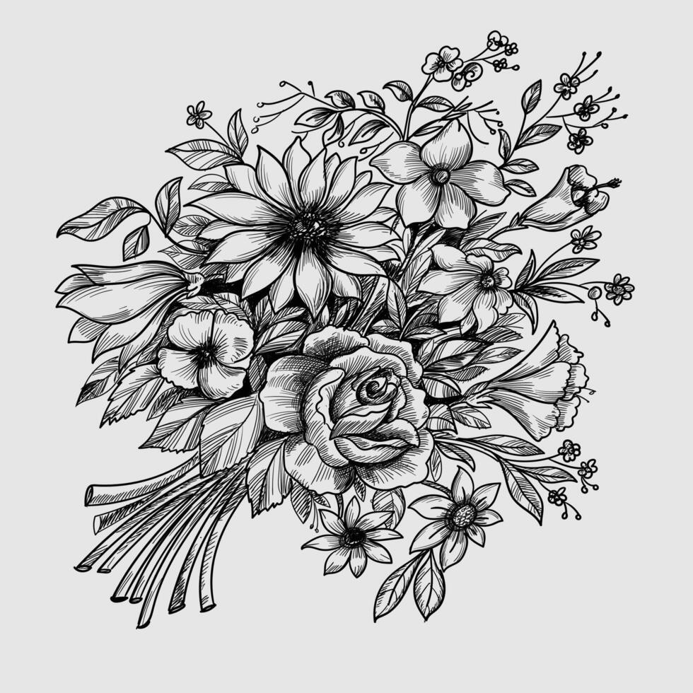 A bunch of flowers vector