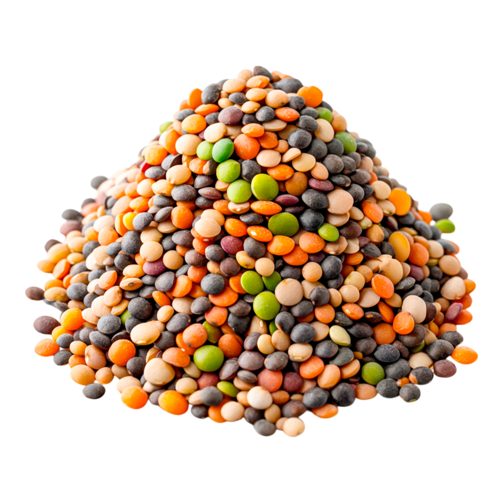 Colorful Assortment of Lentils and Seeds png