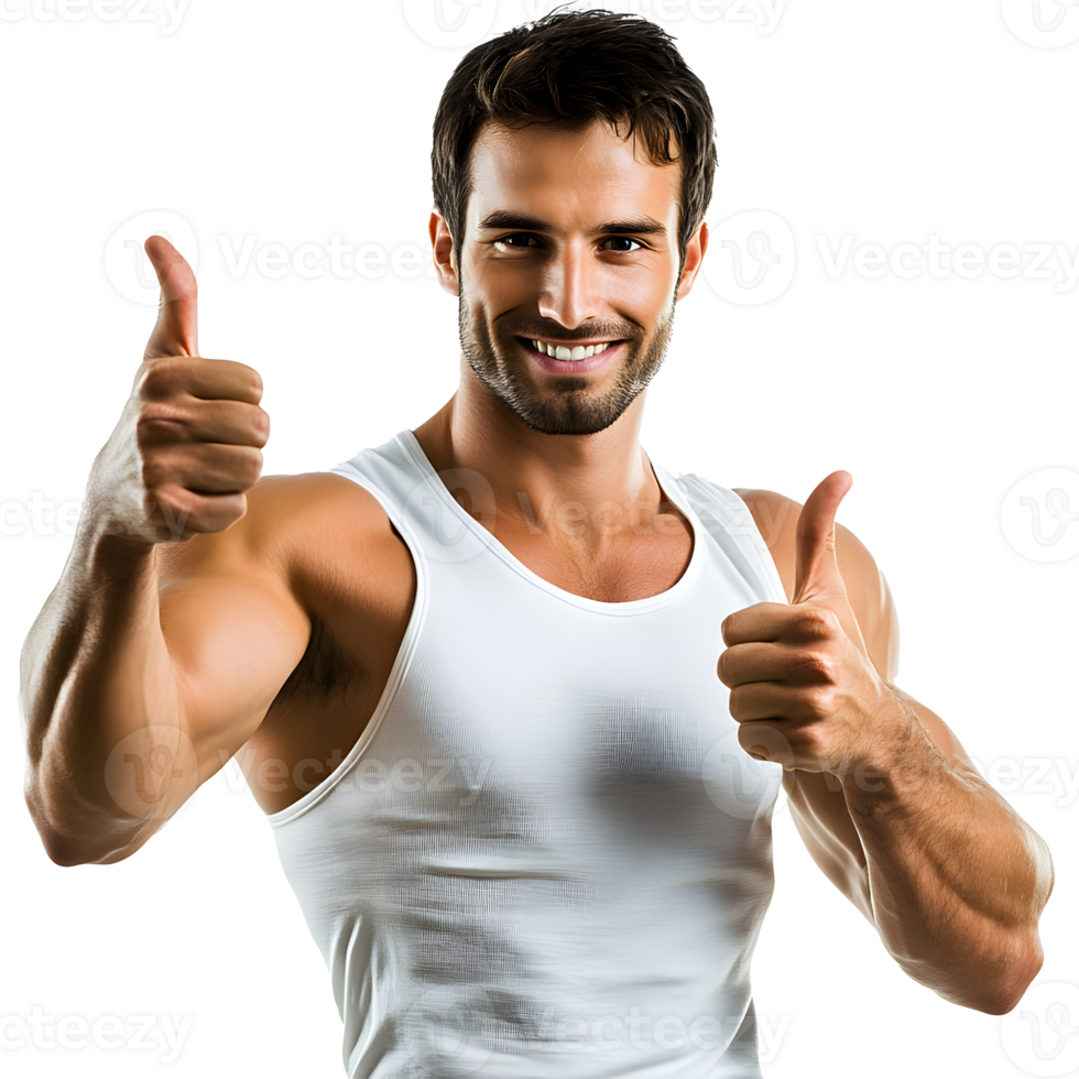 Burly man with Thumbs Up Isolated on transparent png
