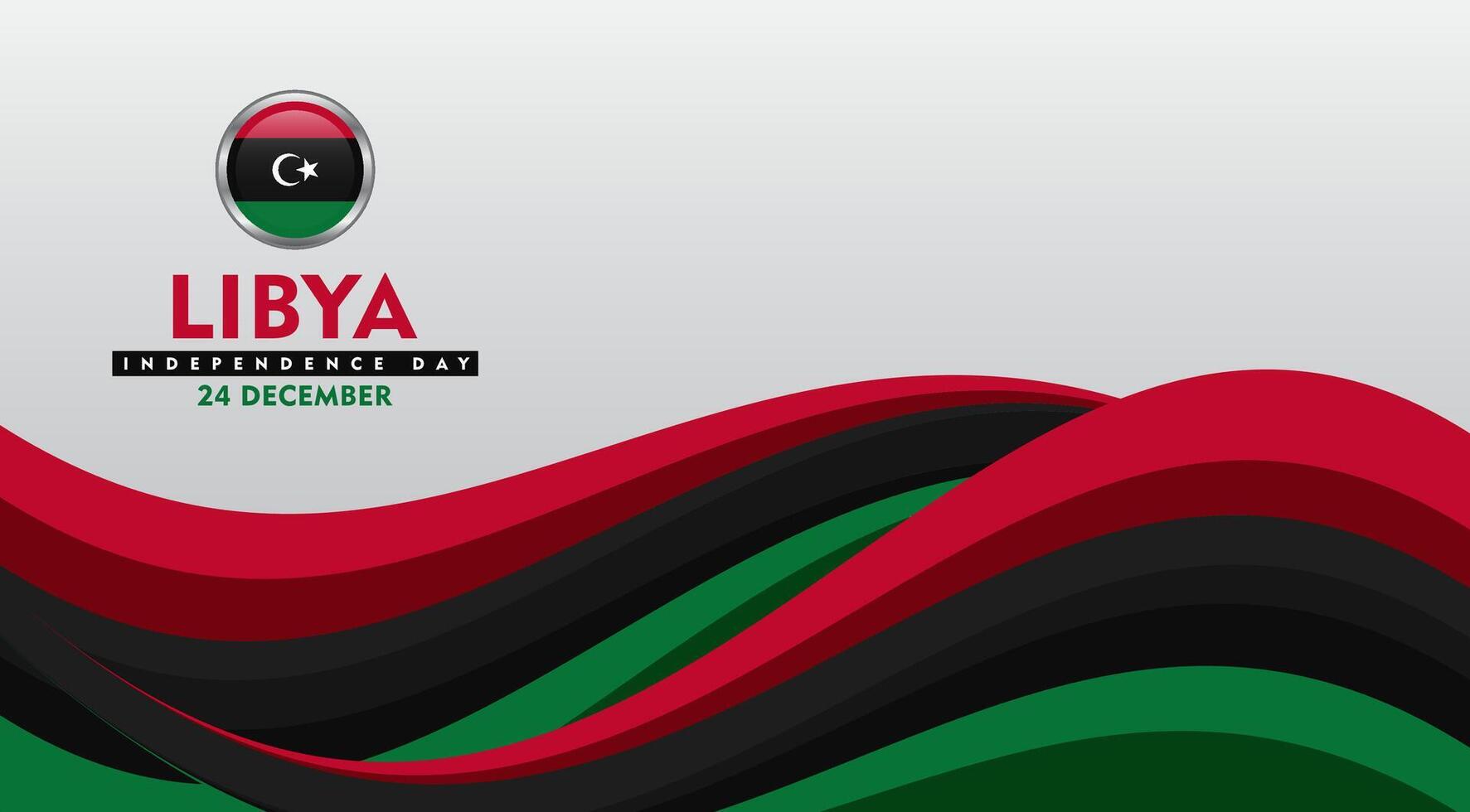 libya independence day background with flag and wavy lines vector