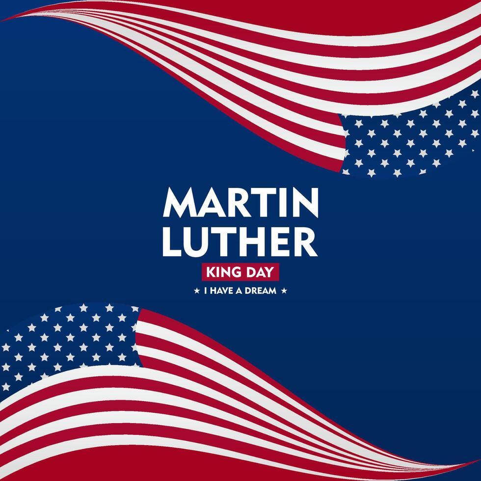 martin luther king day background with american flag illustration vector