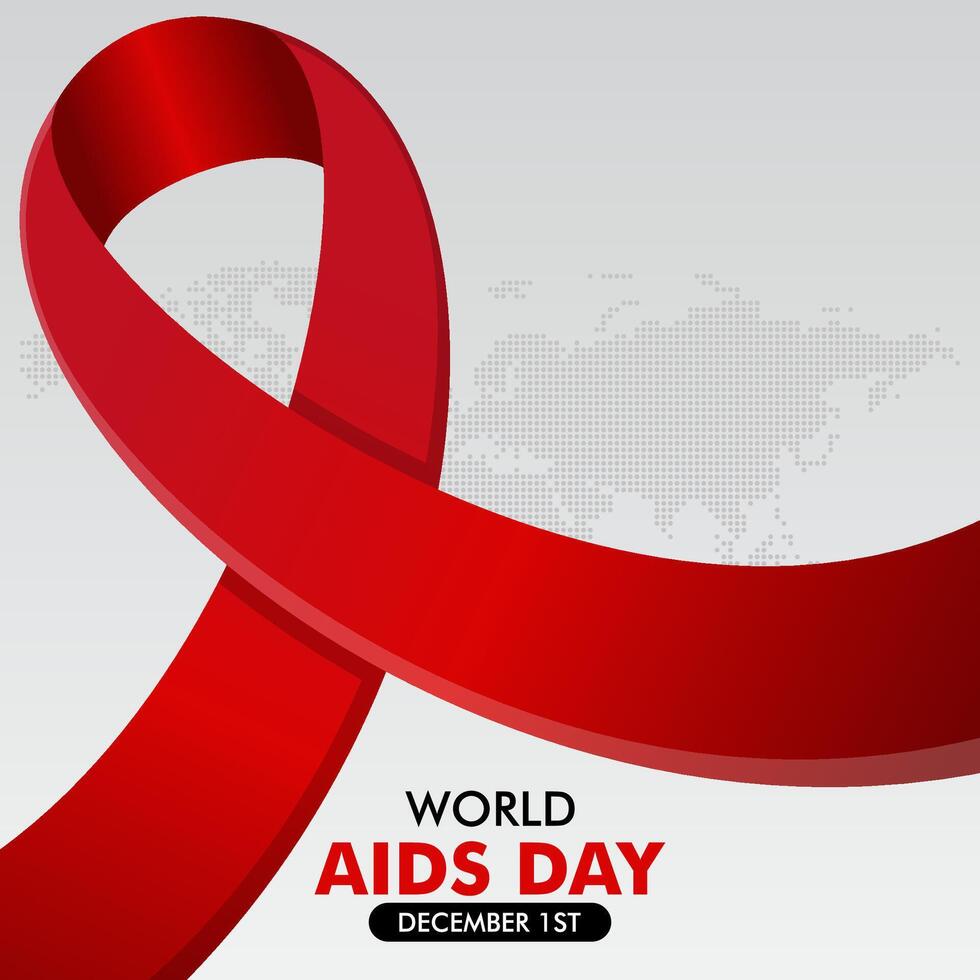 red ribbon for world aids day concept background vector