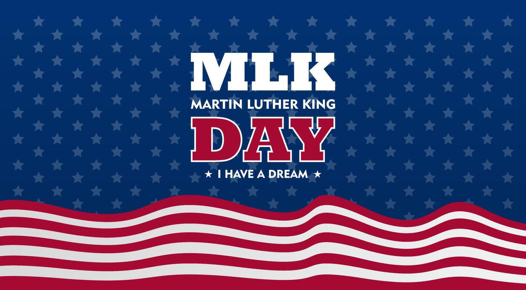 martin luther king day background with american flag and text vector