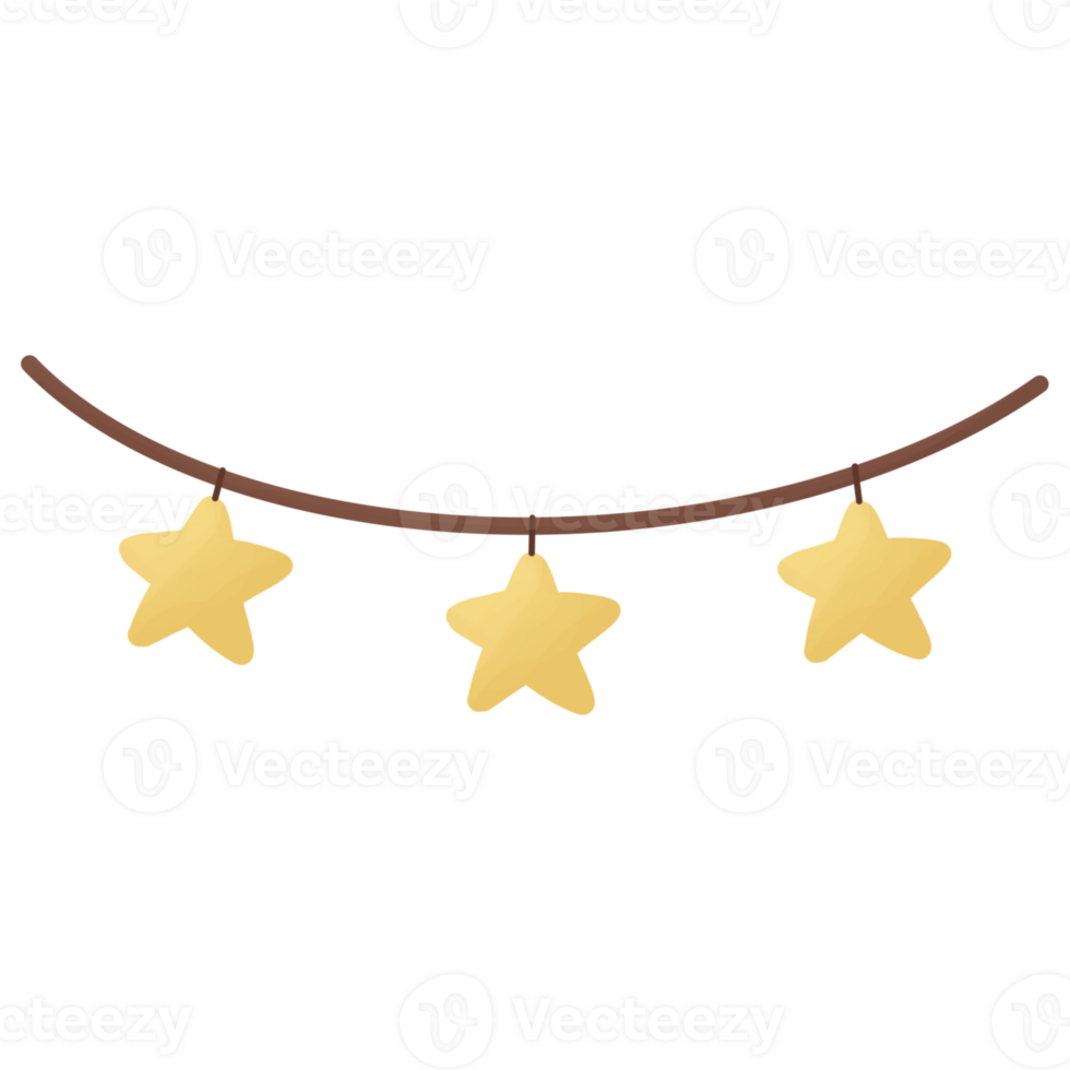 Garland of stars decoration png