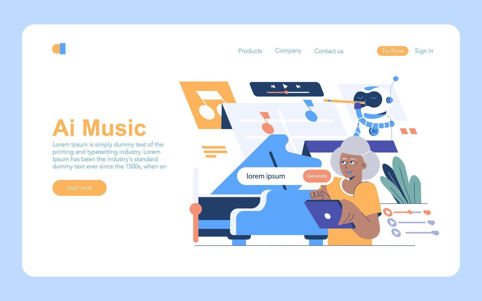 AI Hobbyist. Flat Illustration vector