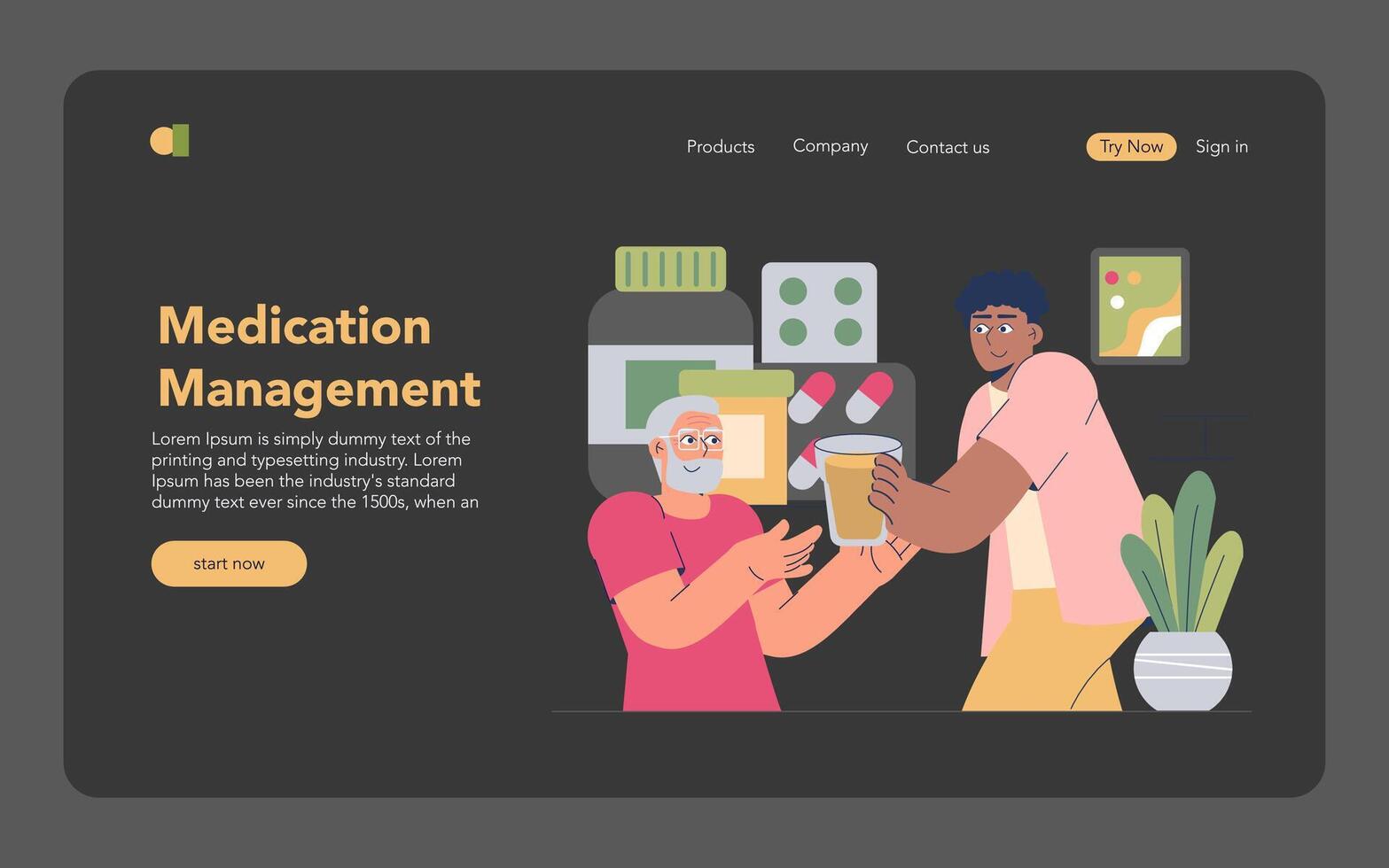 Nursing Home. Flat Illustration vector