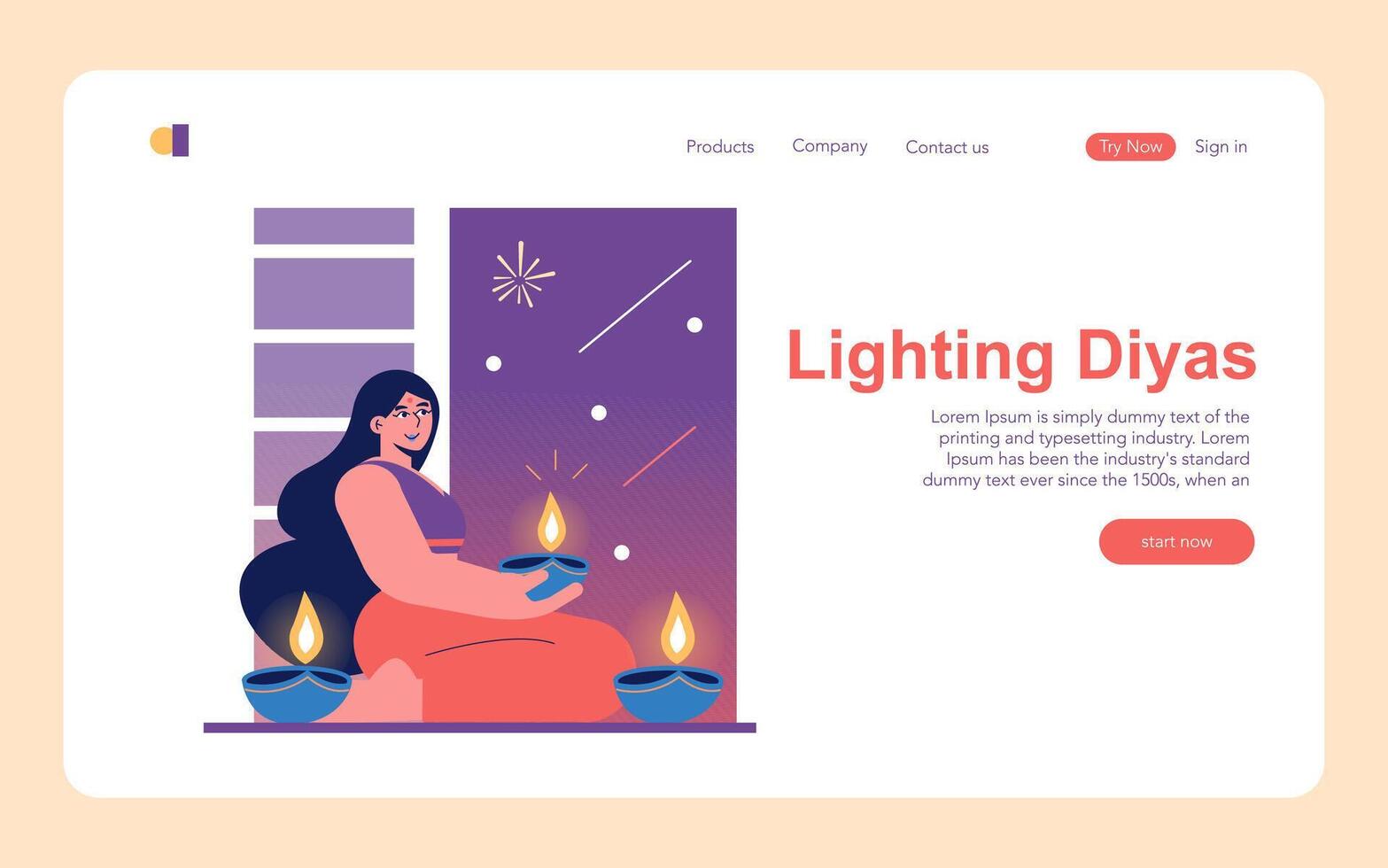 Divali. Flat Illustration vector