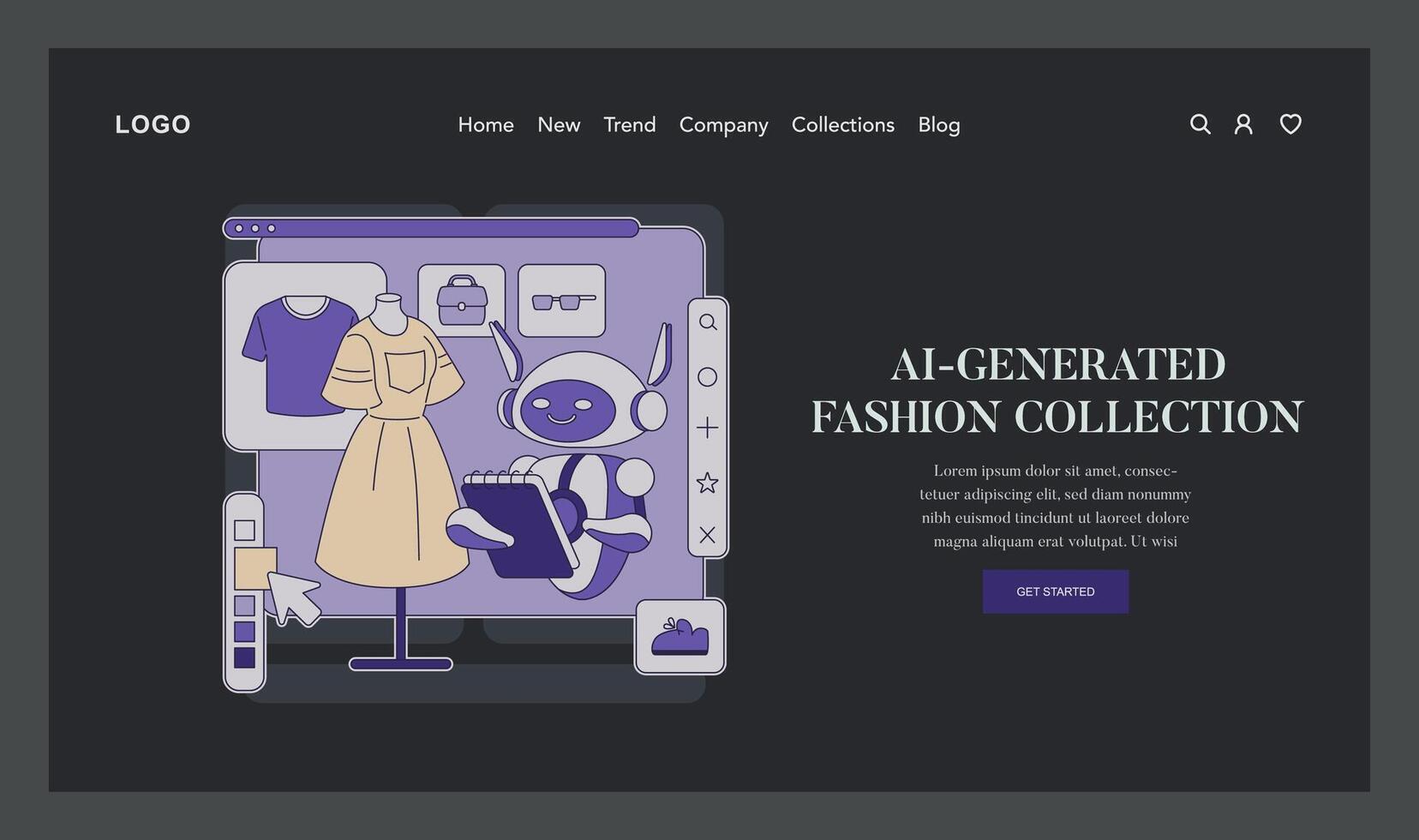 Ai Stylist. Flat Illustration vector
