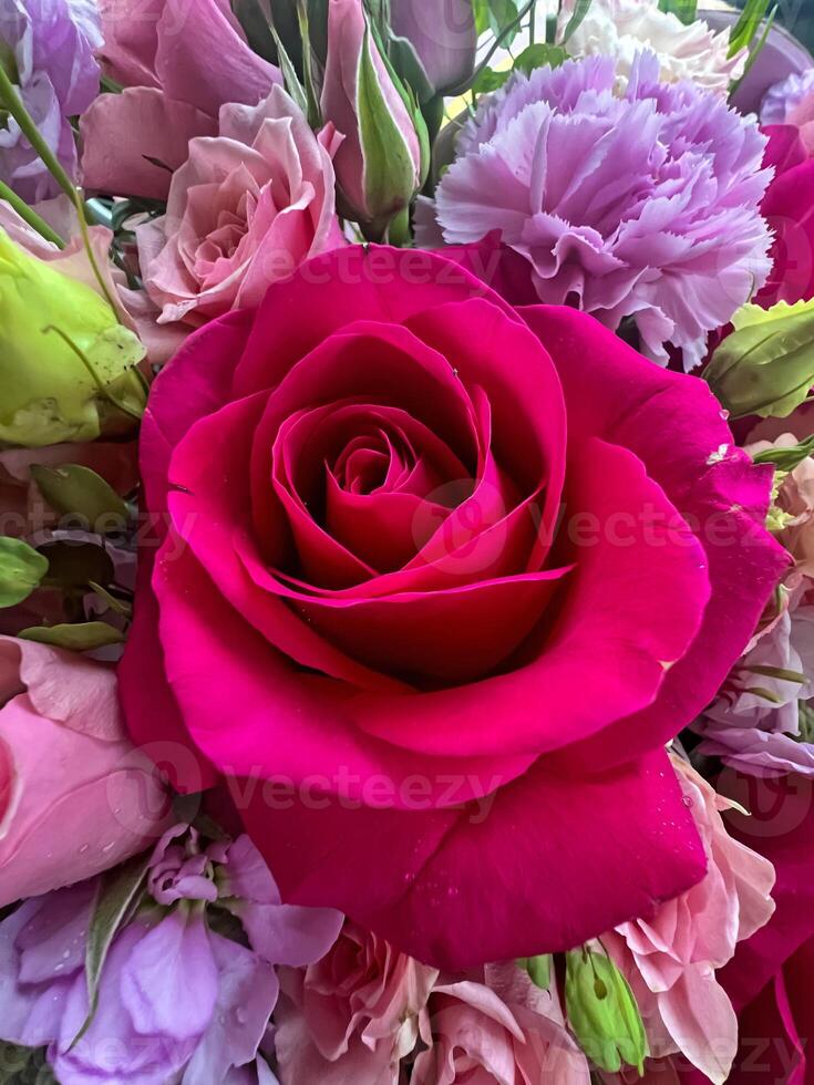 Bouquet of different beautiful flowers photo