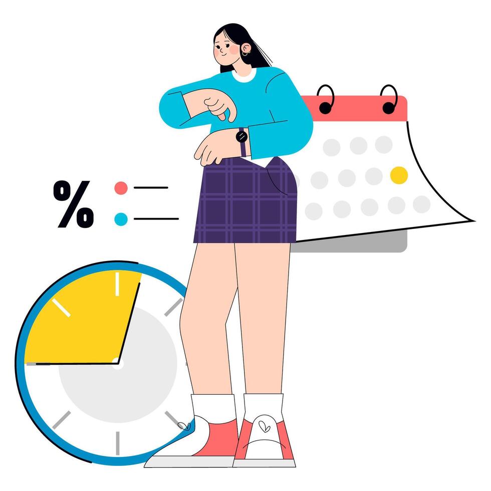 Young Business Woman. Flat Illustration vector