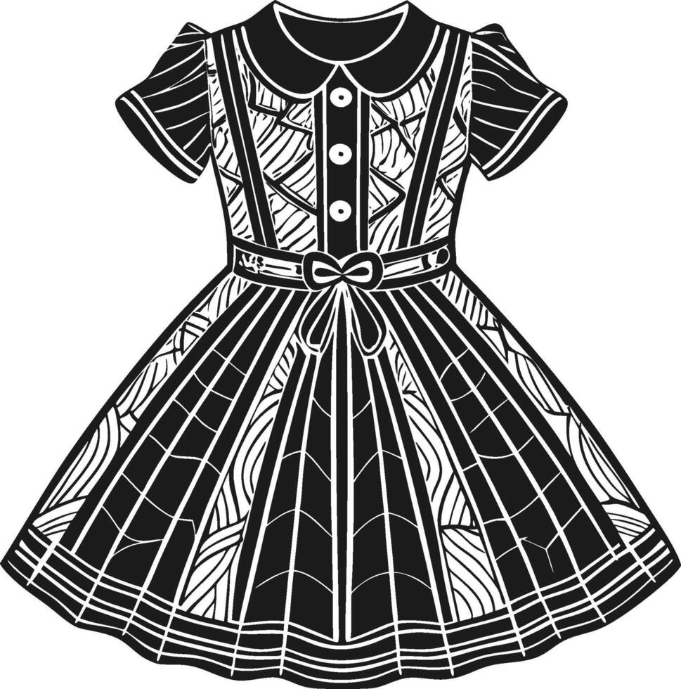 Soft A-Line Peter Pan Collar Silhouette vector