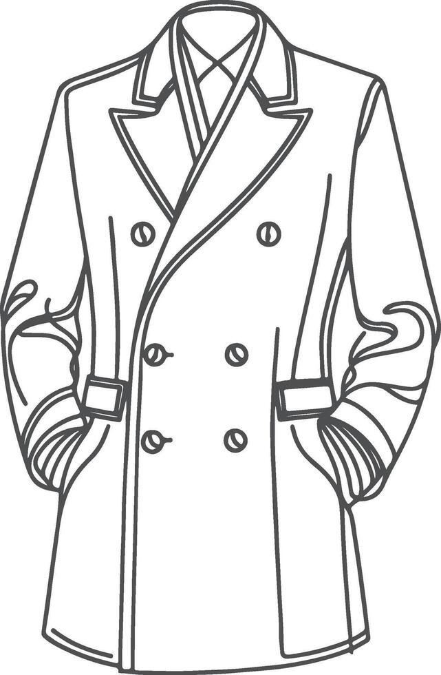 Polka Dot Overcoat Line Art vector
