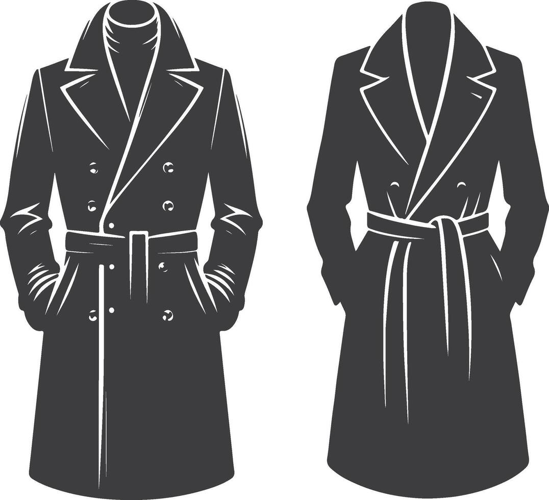 Elegant Winter Overcoat Dress Outline vector