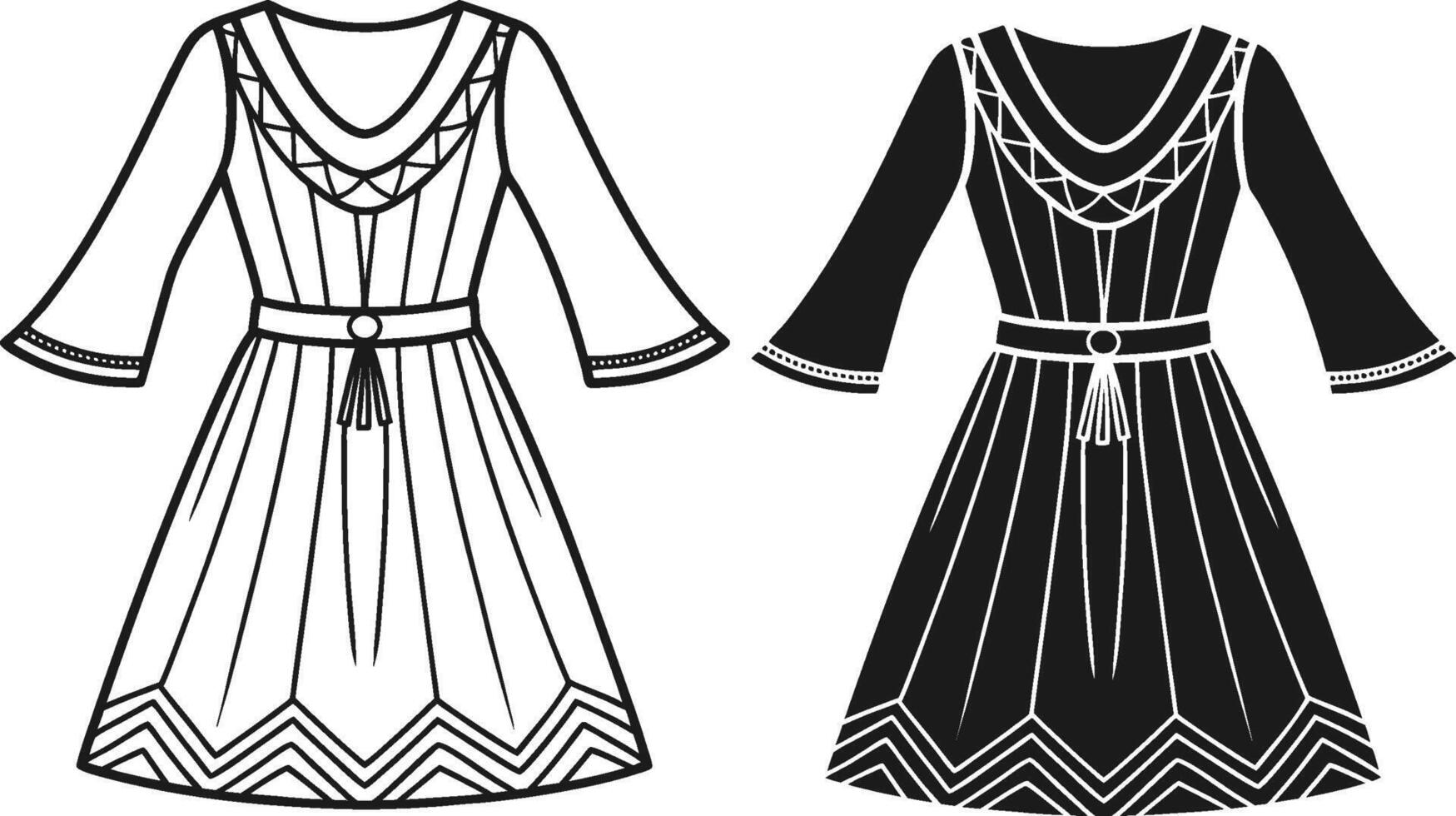 Relaxed Fit Boho Line Art vector