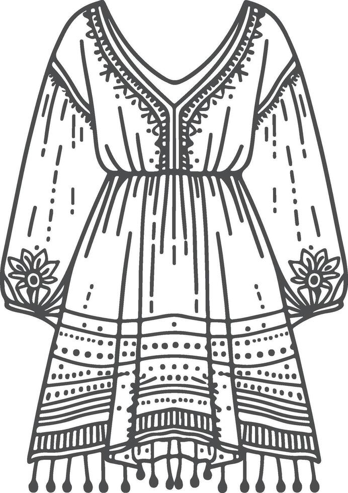 Soft Maxi Boho Outline vector