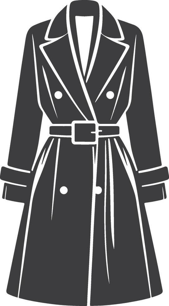 Vintage-Inspired Overcoat Silhouette vector