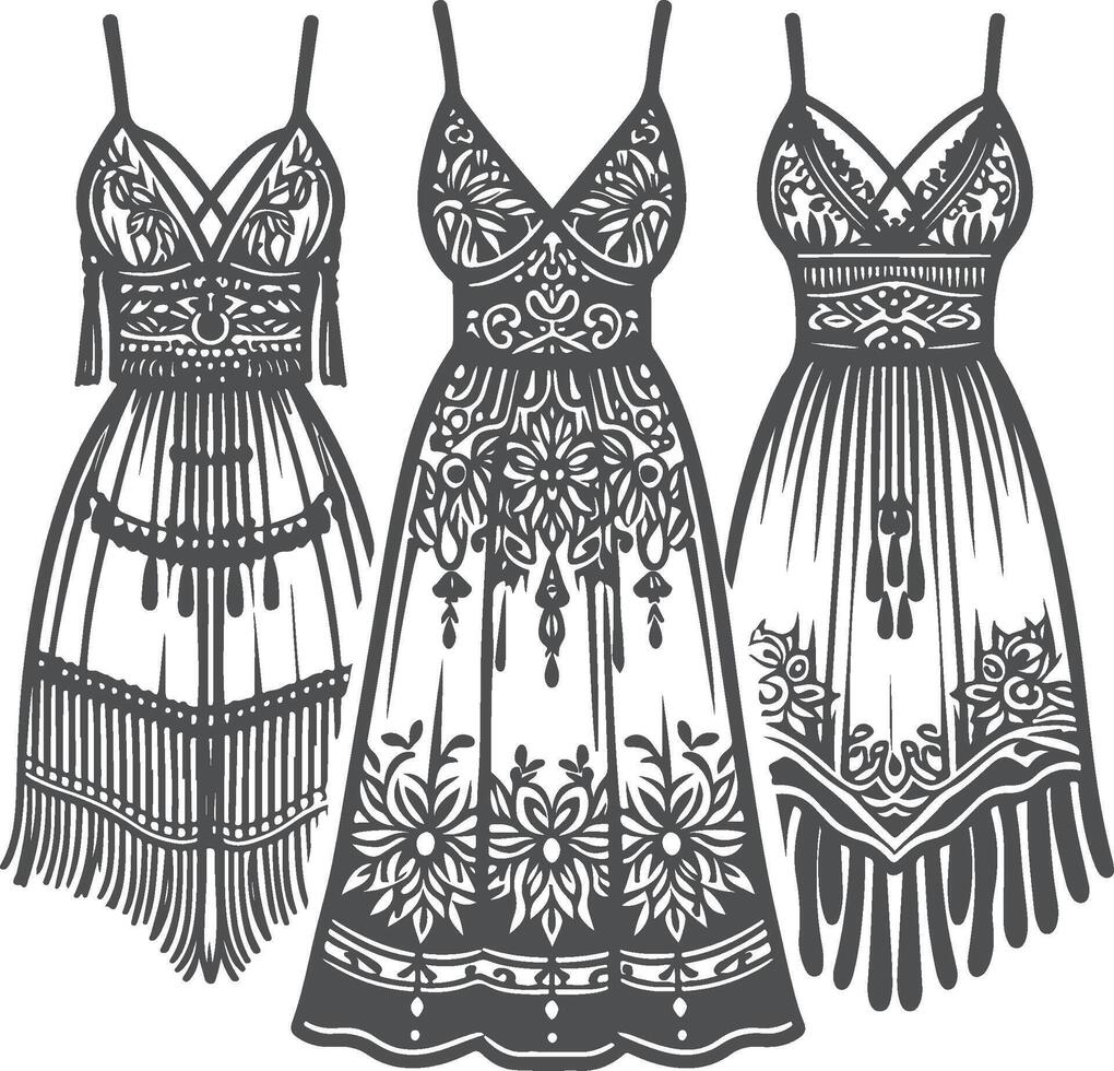 Boho Festival Silhouette Design vector