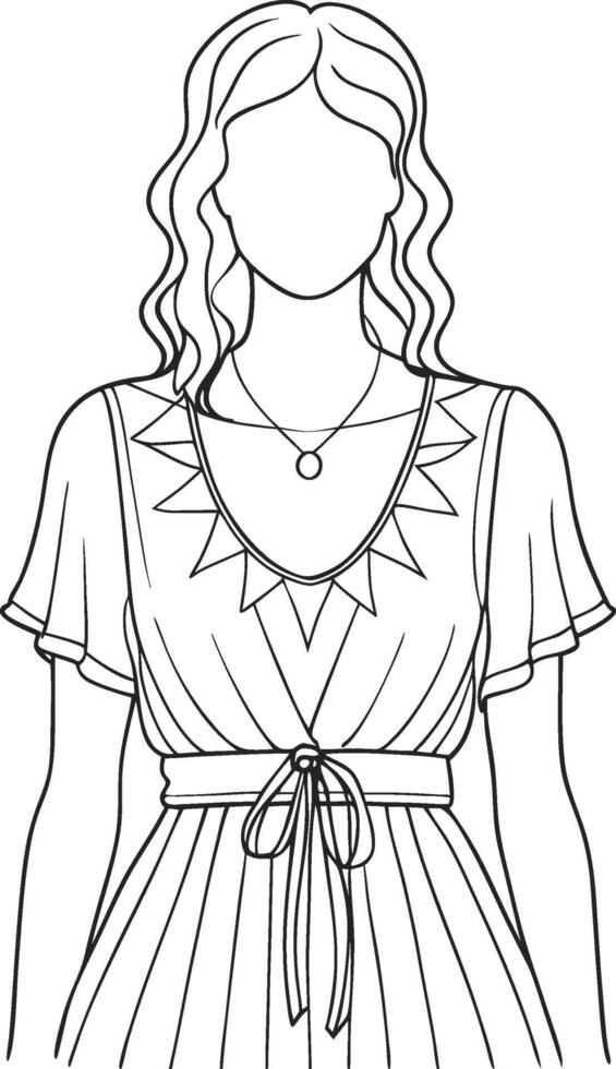 Minimalist Boho Line Art Design vector