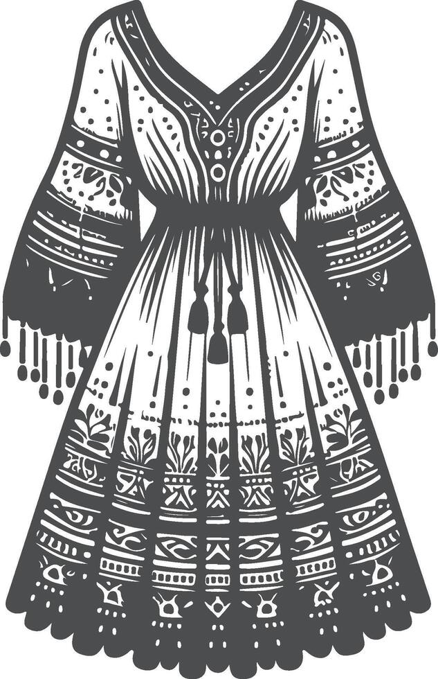 Festival Fringe Boho Silhouette vector