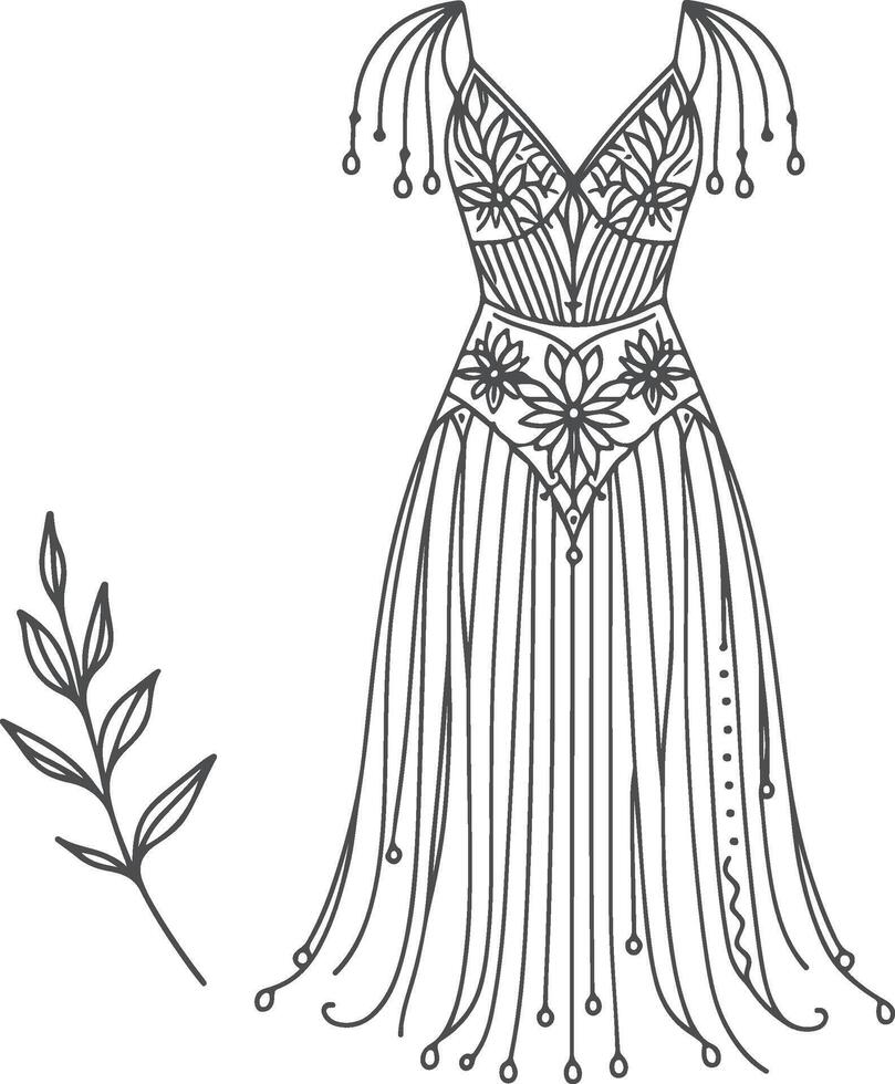 Modern Chic Boho Outline vector