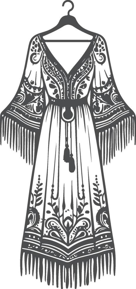 Lace-Trimmed Boho Outline vector
