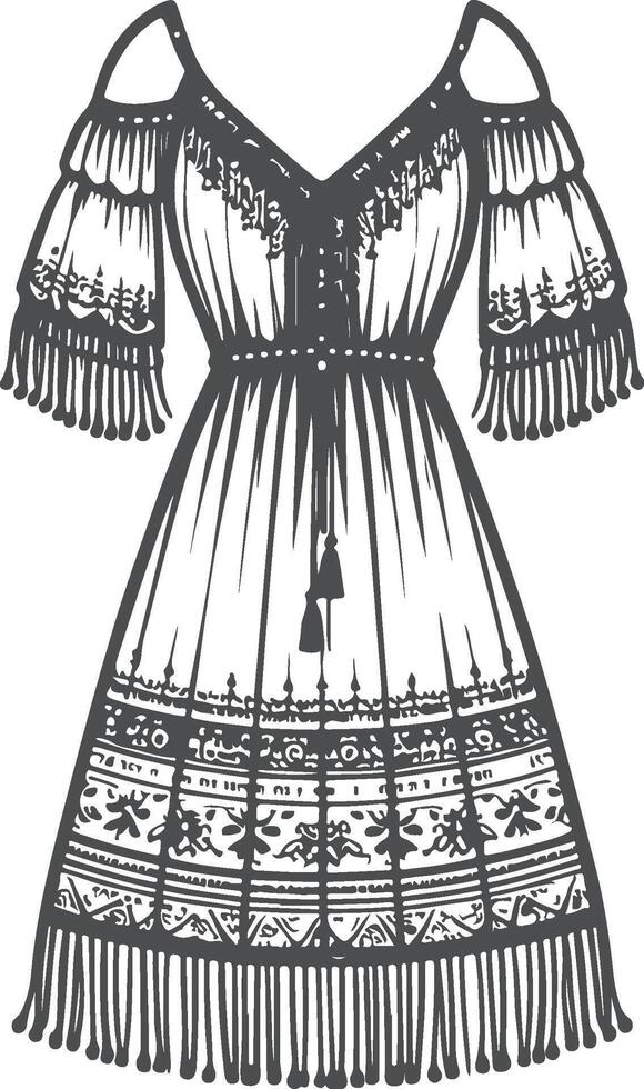 Gypsy Chic Boho Silhouette vector