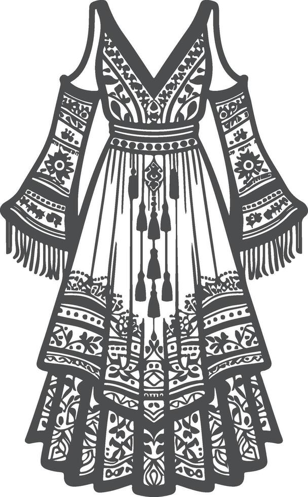 Relaxed Fit Boho Silhouette vector